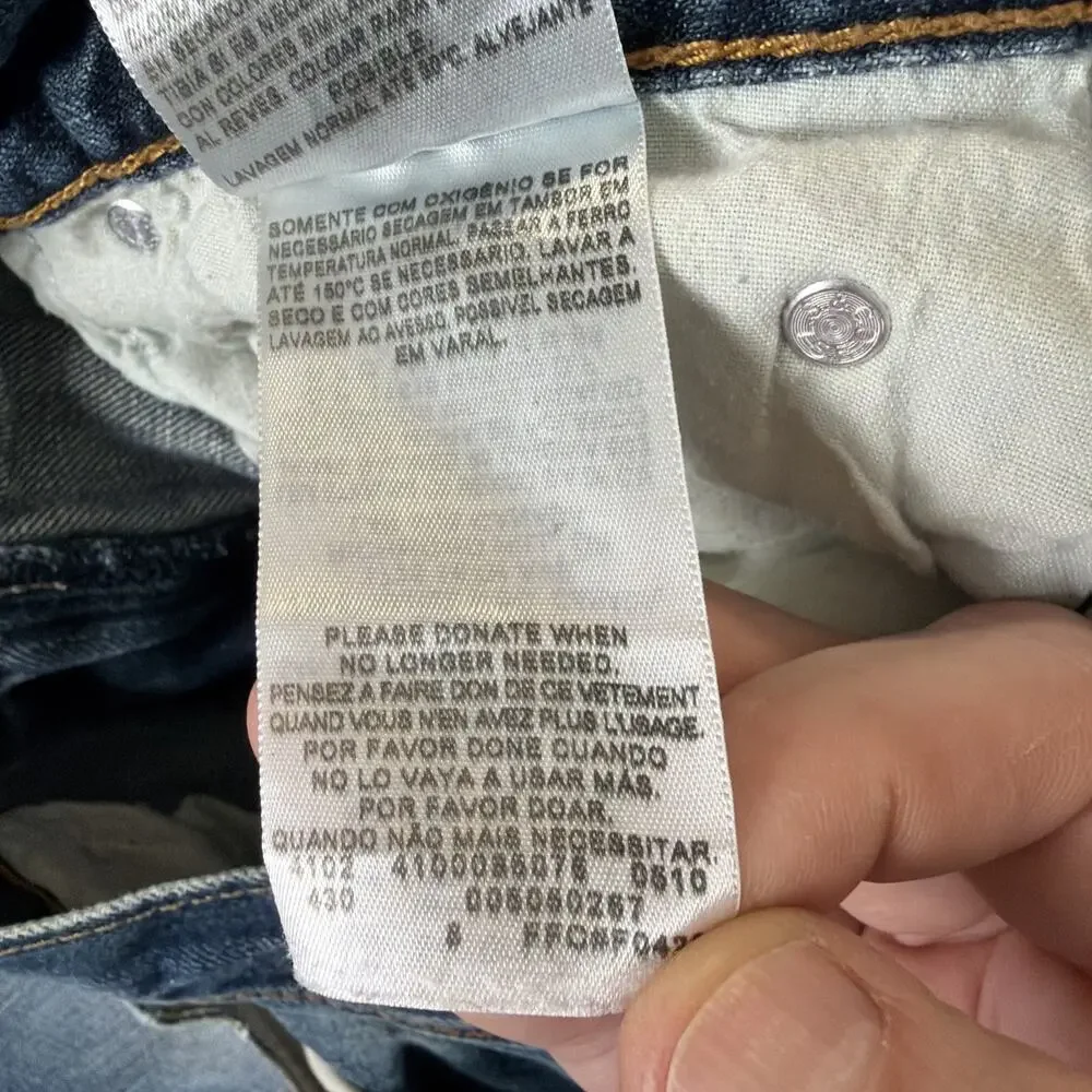 Levis 505 Jeans Mens 32x30 Faded Whiskered Denim Straight Leg Y2K Honeycomb Work